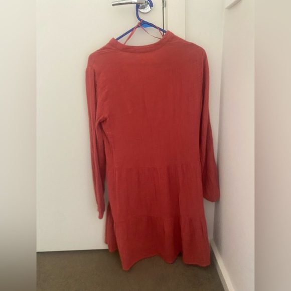 Long sleeve orange mini dress size 4 - Picture 3 of 3